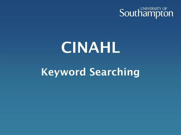 cinahl keyword searching