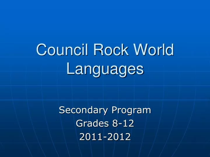 council rock world languages