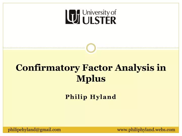 confirmatory factor analysis in mplus