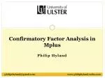 Confirmatory Factor Analysis in Mplus - slide 1