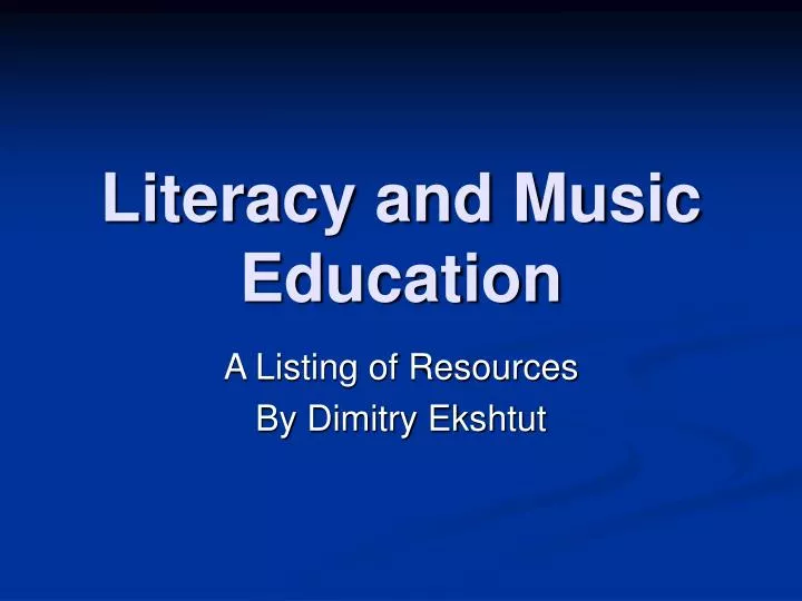 literacy and music education
