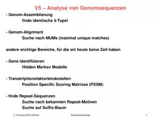 v5 analyse von genomsequenzen