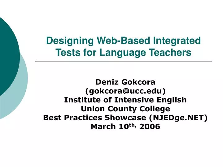 designing web based integrated tests for language teachers