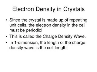 Electron Density in Crystals