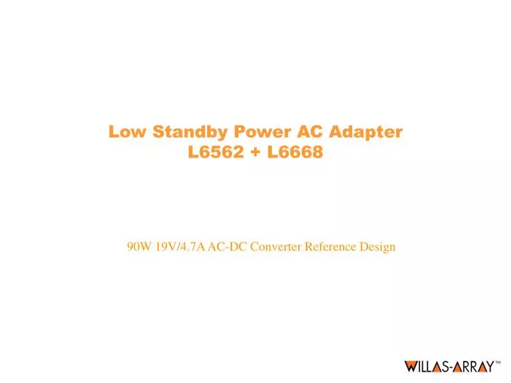 low standby power ac adapter l6562 l6668