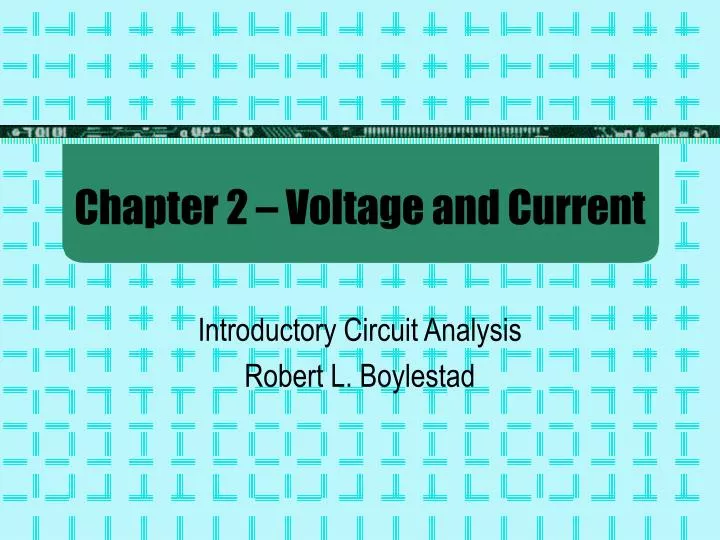 chapter 2 voltage and current