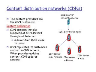 Content distribution networks (CDNs)