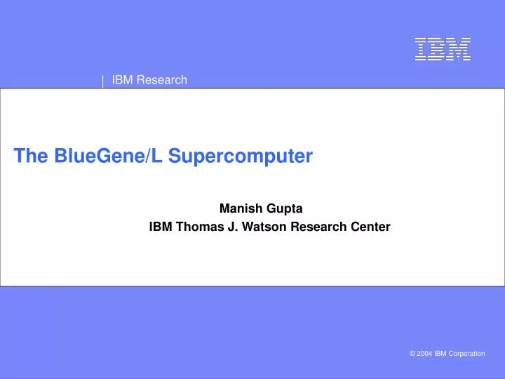 the bluegene l supercomputer