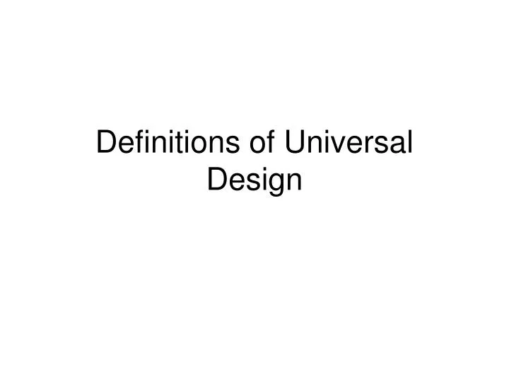 definitions of universal design