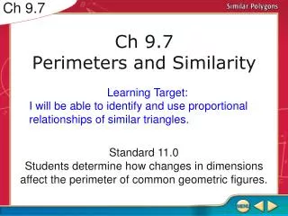 Ch 9.7 Perimeters and Similarity