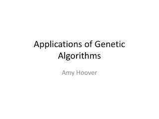 Applications of Genetic Algorithms