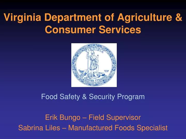 virginia department of agriculture consumer services
