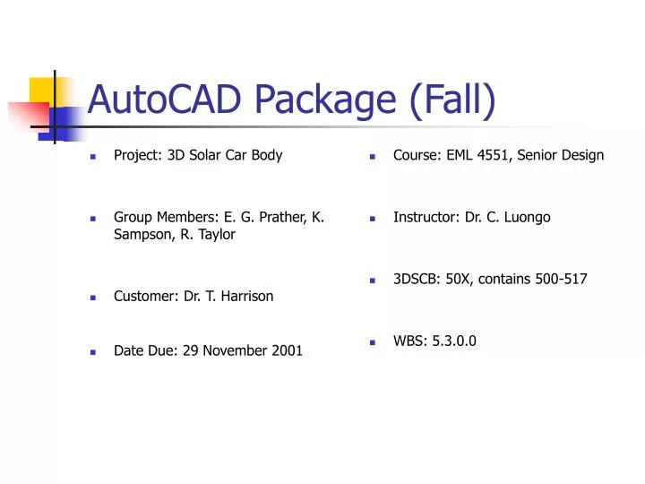 autocad package fall