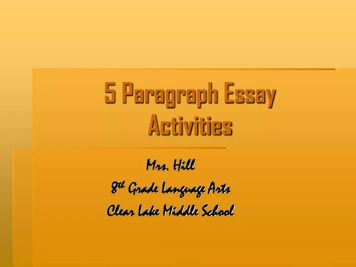 5 paragraph essay activities