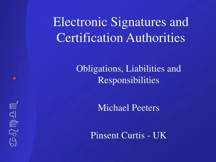 electronic signatures and certification authorities