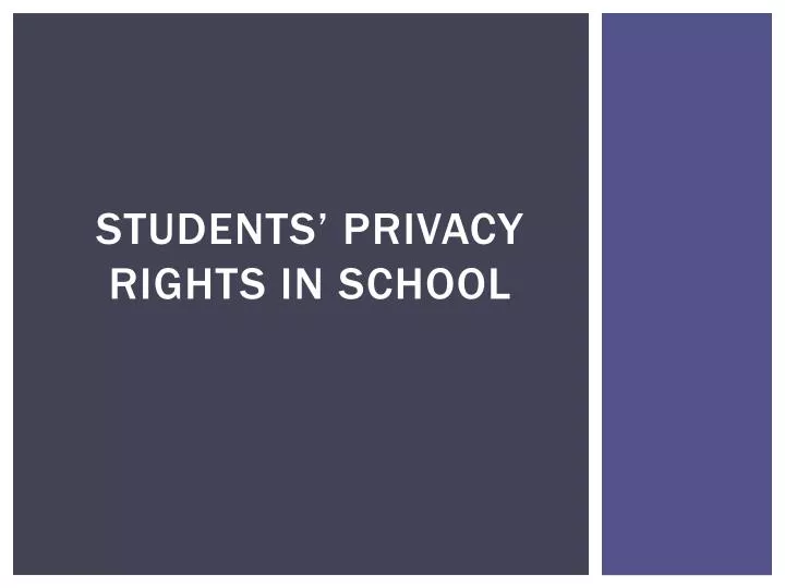 students privacy rights in school