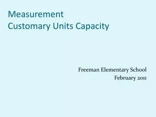 Measurement Customary Units Capacity