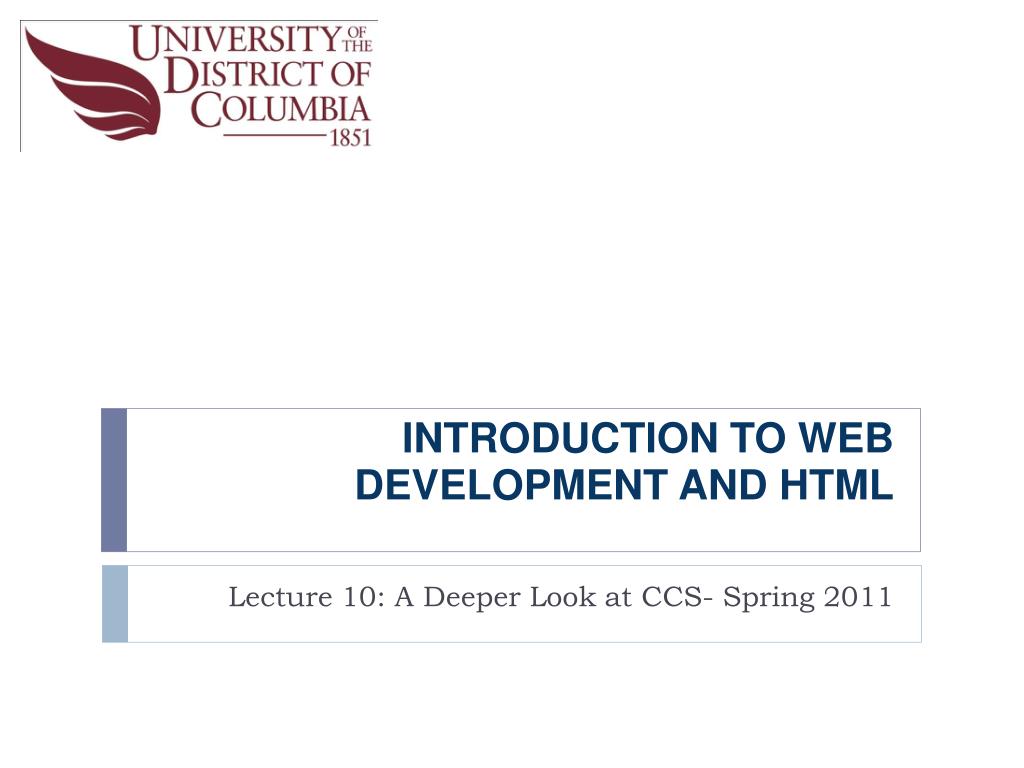 PPT - INTRODUCTION TO WEB DEVELOPMENT AND HTML PowerPoint Presentation ...