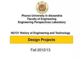 HU121 History of Engineering and Technology