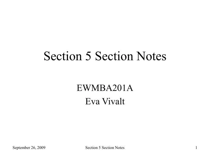 section 5 section notes