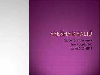Ayesha Khalid