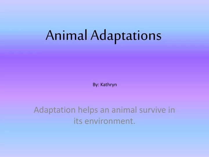 animal adaptations