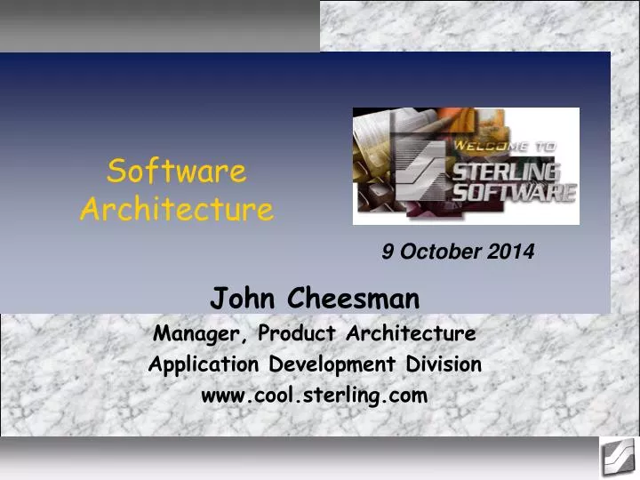 john cheesman manager product architecture application development division www cool sterling com