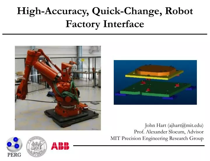 high accuracy quick change robot factory interface