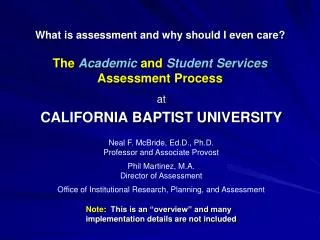 the academic and student services assessment process