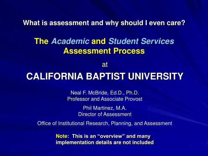 the academic and student services assessment process