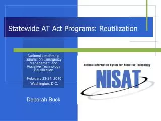 Statewide AT Act Programs: Reutilization