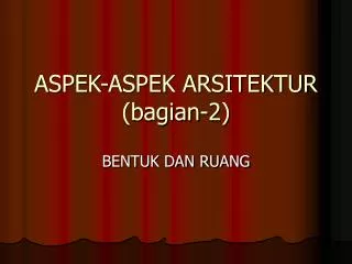 aspek aspek arsitektur bagian 2
