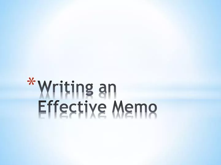 writing an effective memo