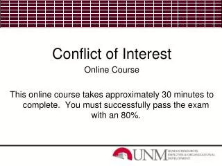 Conflict of Interest Online Course