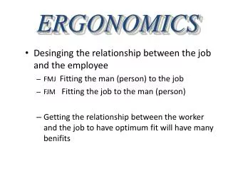 Desinging the relationship between the job and the employee