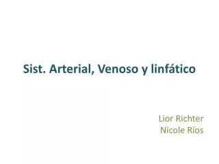 sist arterial venoso y linf tico