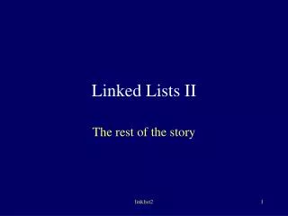 Linked Lists II