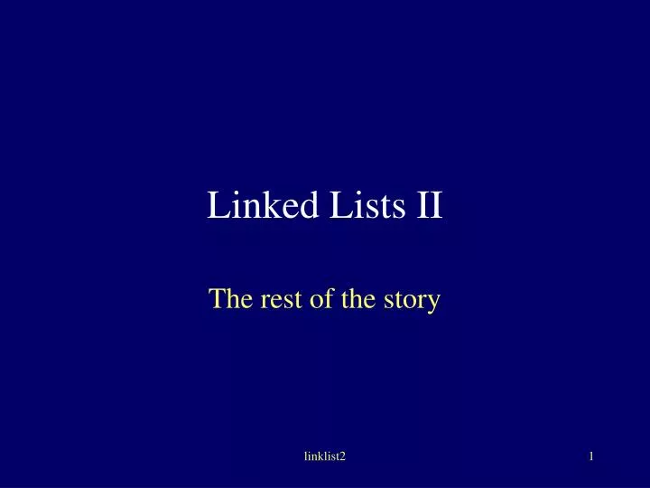 linked lists ii