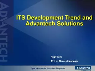 ITS Development Trend and Advantech Solutions