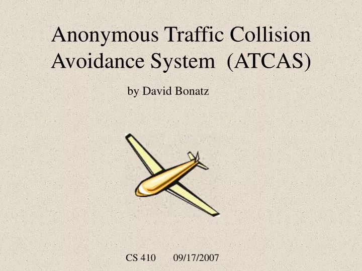 anonymous traffic collision avoidance system atcas