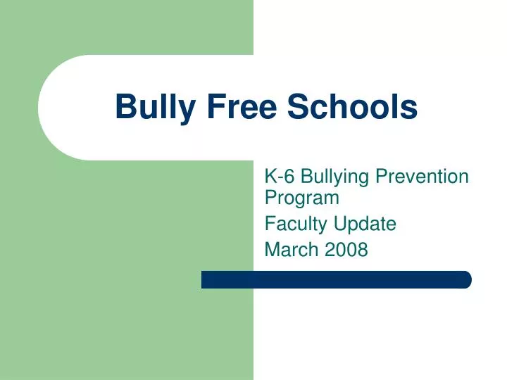 bully free schools