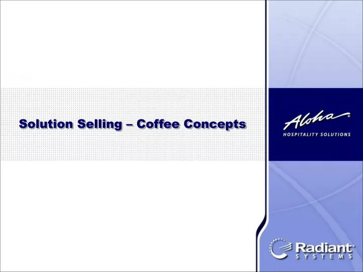 solution selling coffee concepts