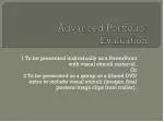Advanced Portfolio: Evaluation - slide 1