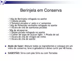 berinjela em conserva