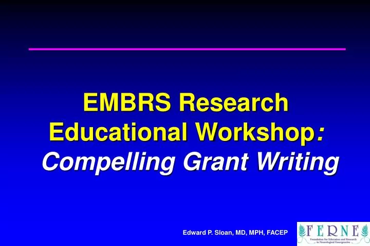 embrs research educational workshop compelling grant writing