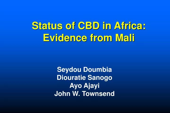 status of cbd in africa evidence from mali