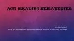 ACT Reading strategies - slide 1