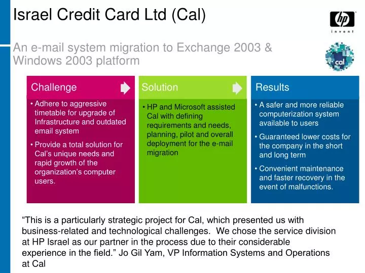 israel credit card ltd cal an e mail system migration to exchange 2003 windows 2003 platform