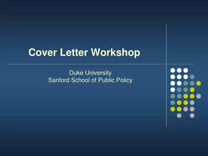 cover letter workshop