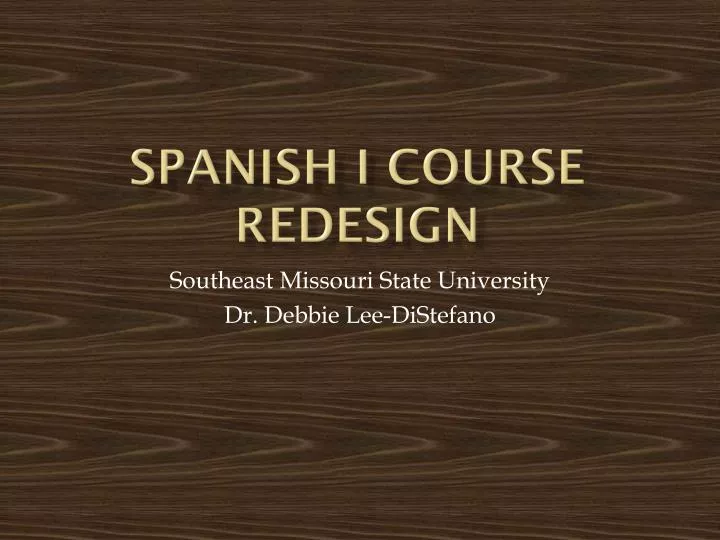 spanish i course redesign